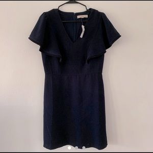 Navy blue work dress from Ann Taylor.